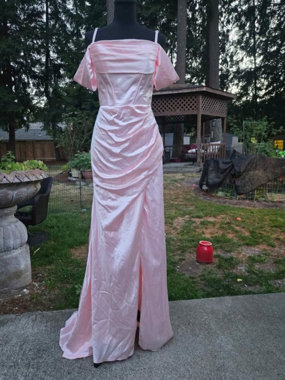 Faeriesty Pink Formal Homecoming Prom Dress Size 9 Off Shoulder Corset